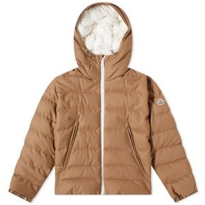 MONCLER VABB CONTRAST ZIP HOODED DOWN JACKET. SIZE 4.